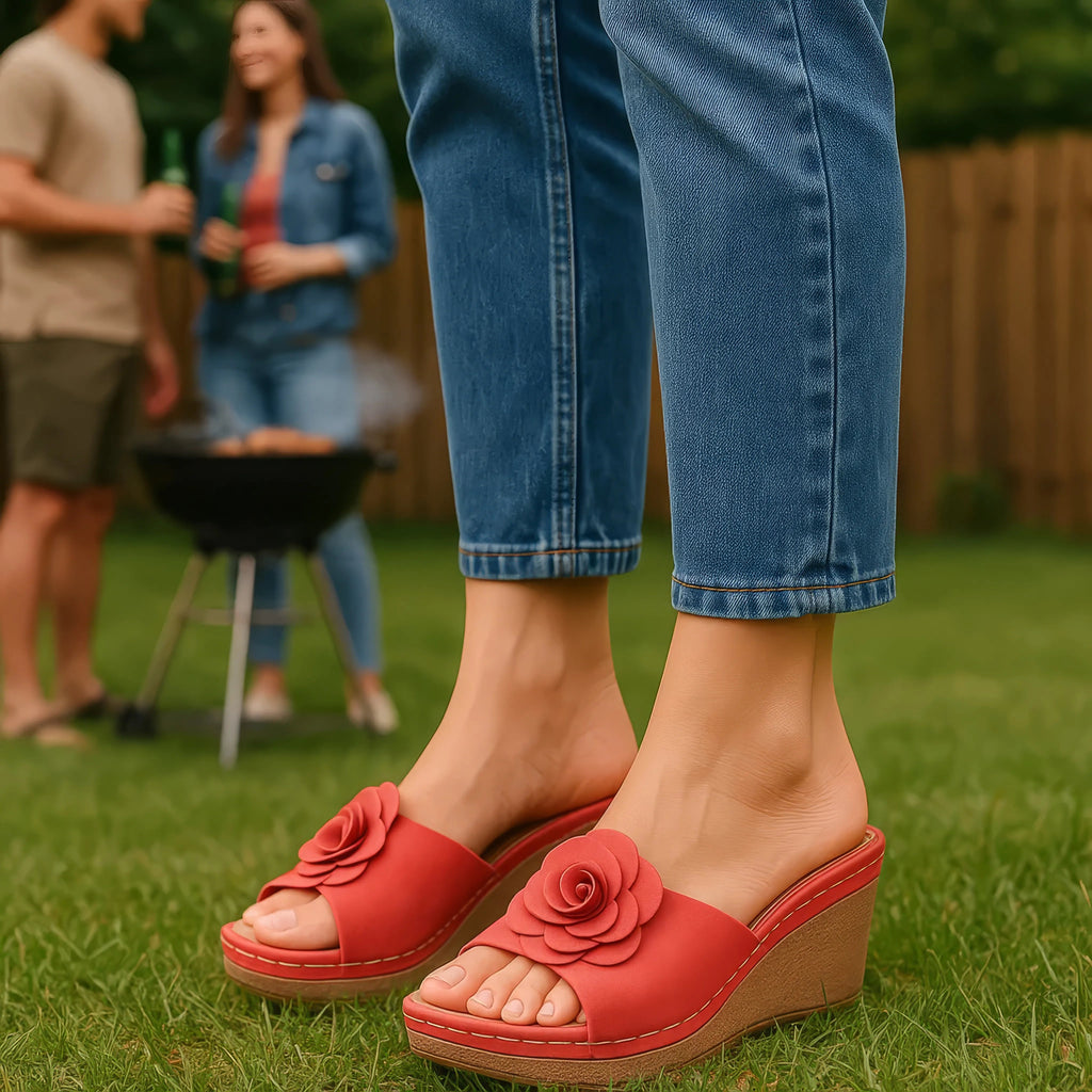 Tokyo Navy Wedge Sandals