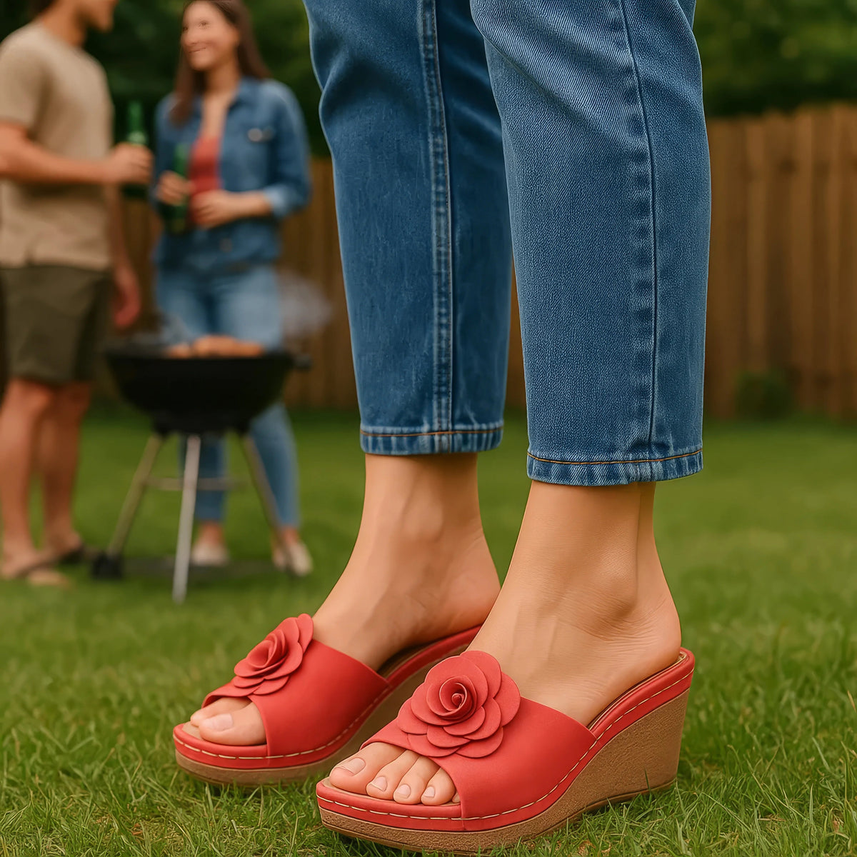 Tokyo Navy Wedge Sandals