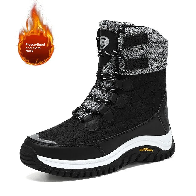 Fur-Lined Ankle Snow Boots for Hiking