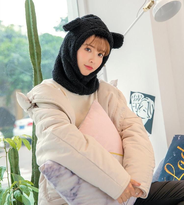 Warm Hat Windproof Neck Scarf Cap