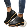 Ankle Boots Chunky Platform Wedge Leather Shoes