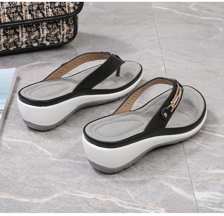 Metal Button flip-flops
