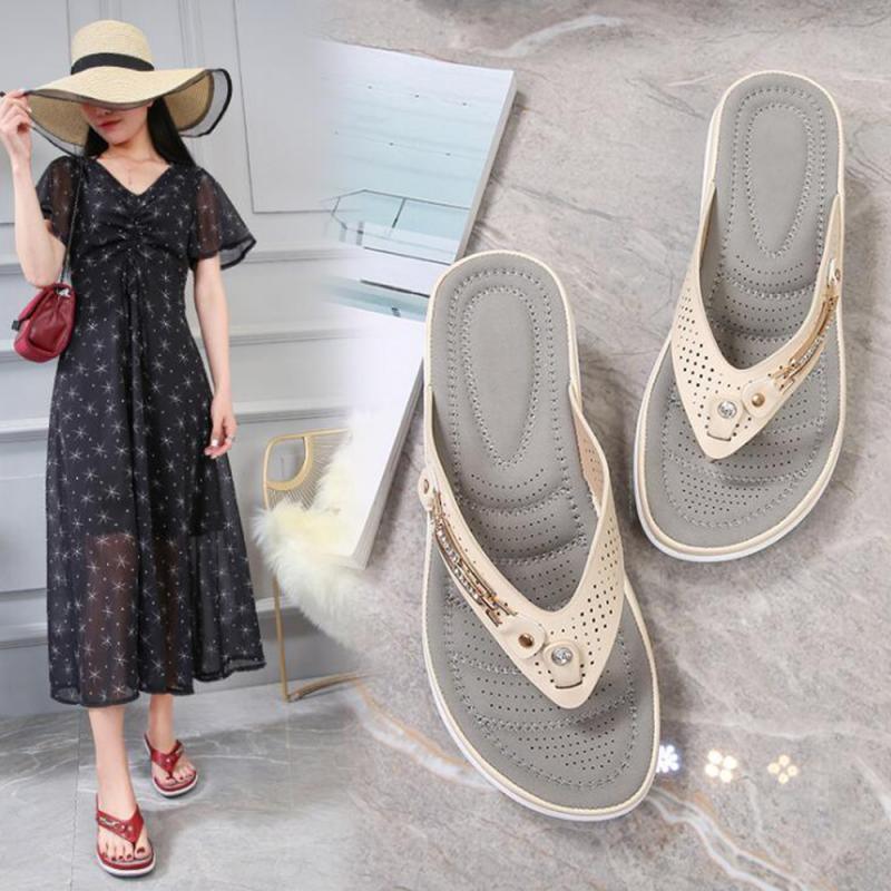 Metal Button flip-flops