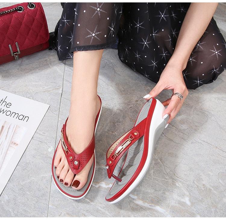 Metal Button flip-flops