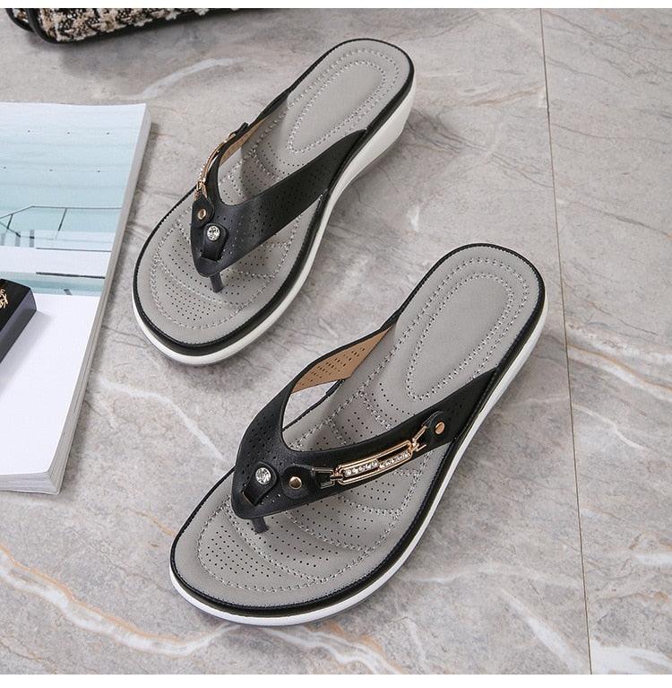 Metal Button flip-flops