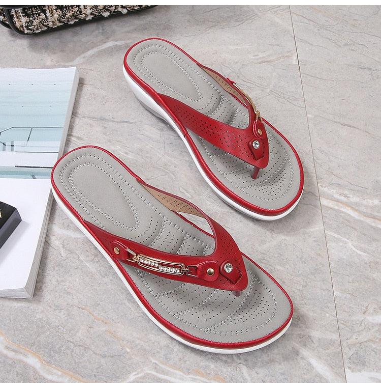 Metal Button flip-flops