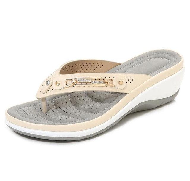Metal Button flip-flops