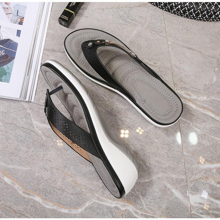 Metal Button flip-flops