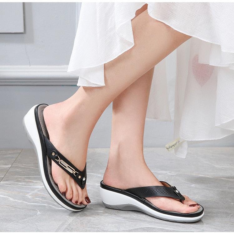 Metal Button flip-flops