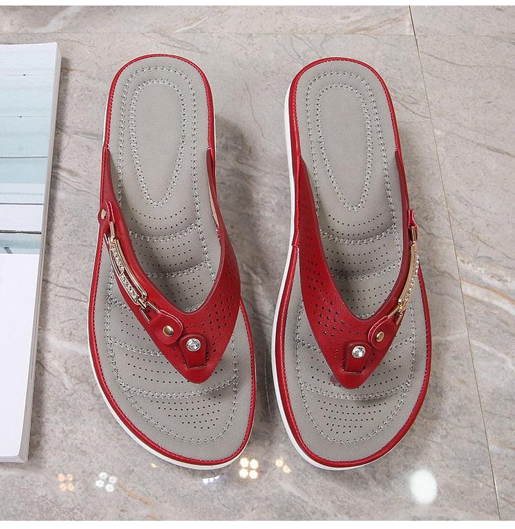 Metal Button flip-flops
