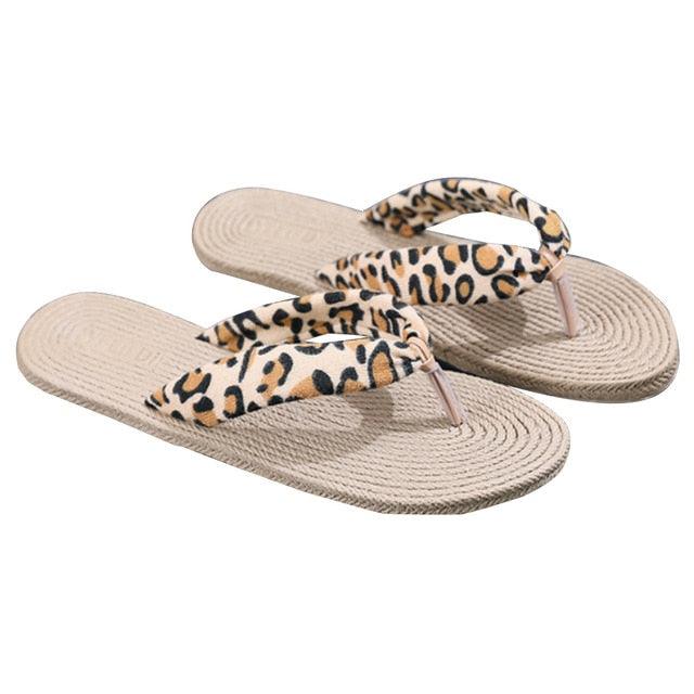 Floral  Beach Hemp Rope Slippers